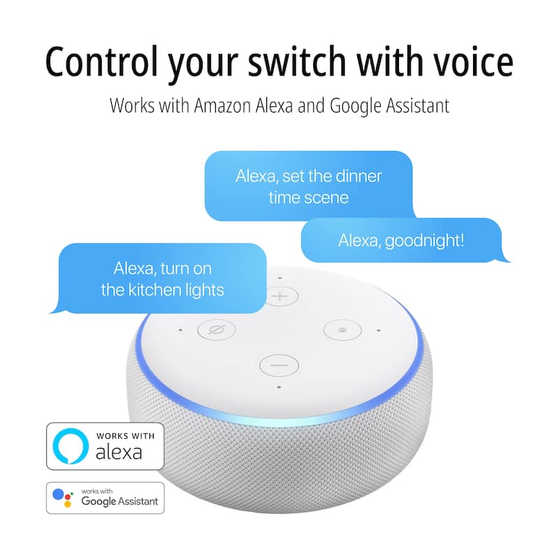 Smart Ligting LED Display Dimmer Switch - WiFi Remote App Control; No Hub Required by JONATHAN Y - White
