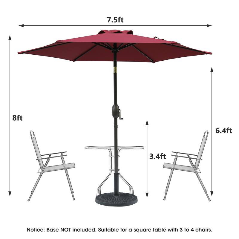 7.5ft x 7.5ft Outdoor Patio Umbrella