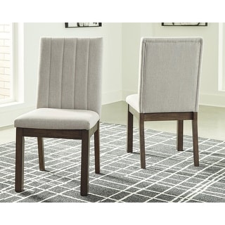 Dellbeck Casual Dining Upholstered Side Chair Set of 2, Beige - Standard