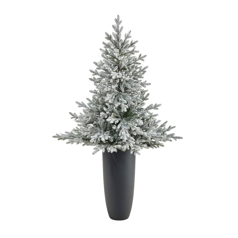 5Ft Fraser Fir Christmas Tree with Warm White Lights - Holiday Decor & Festive Home Accent - Gray - 60