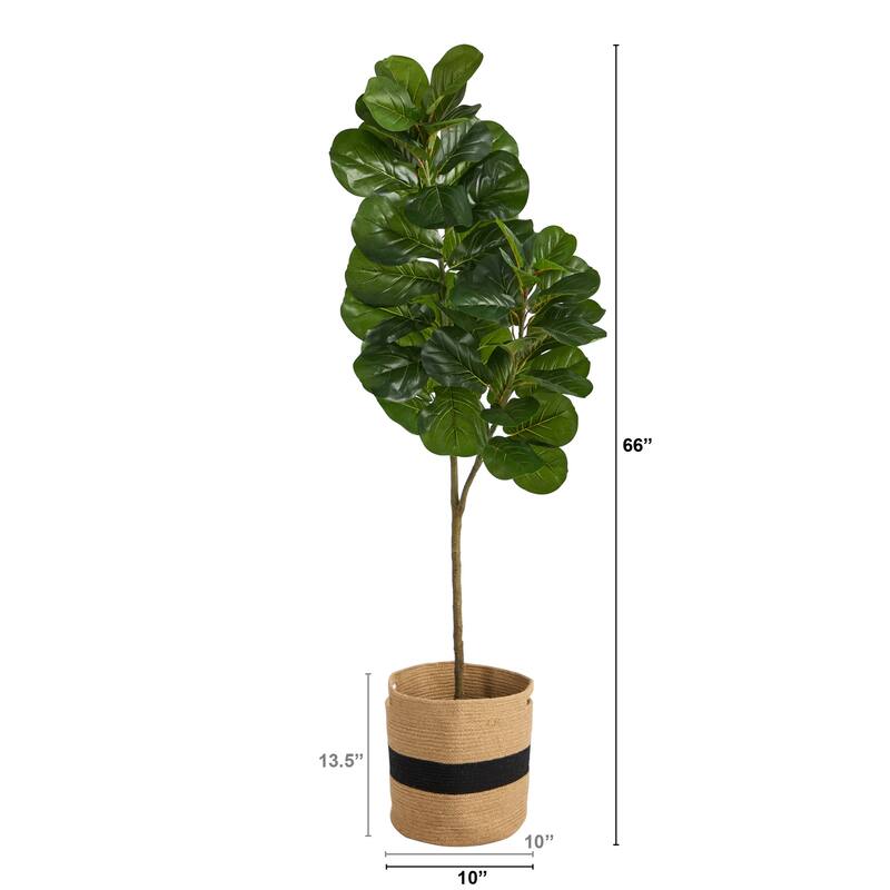 Artificial Fiddle Leaf Fig Tree with Planter, 5.5ft Indoor Decor, Realistic Design, Low Maintenance Home Accent