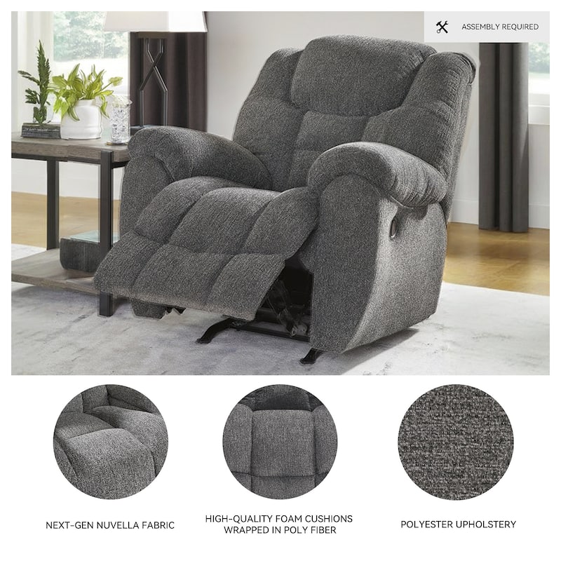 Signature Design by Ashley Foreside Gray Rocker Recliner
