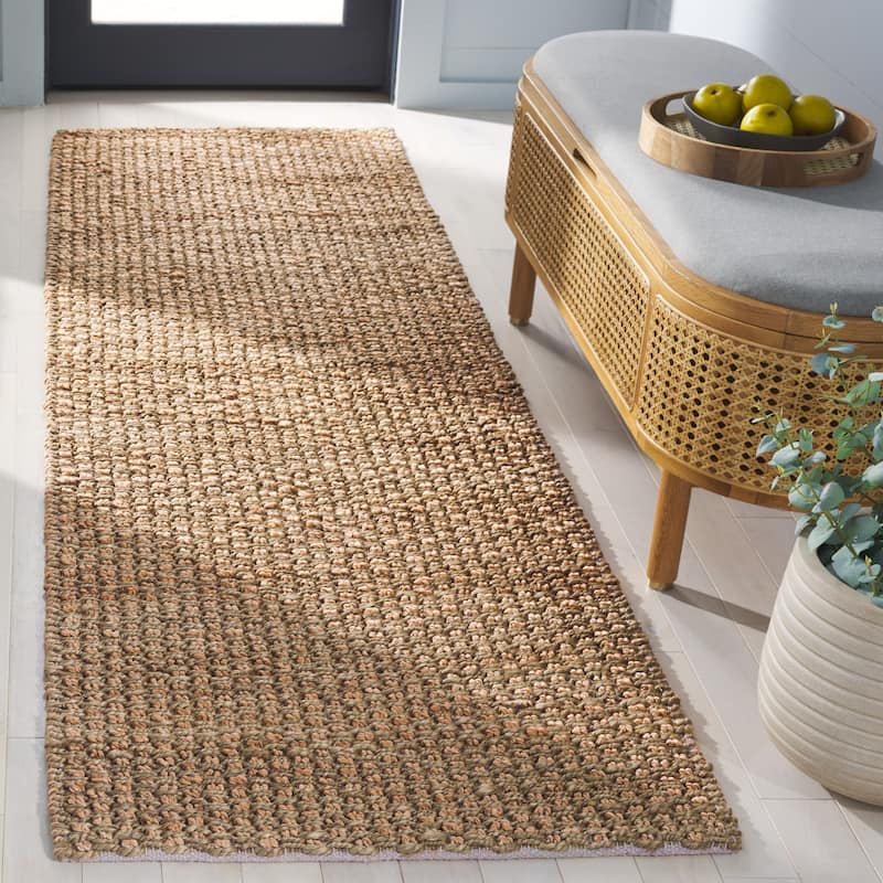 SAFAVIEH Hand-Loomed Natural Fiber Ulvi Casual Jute Rug - 2'3" x 8' Runner - Natural/Green