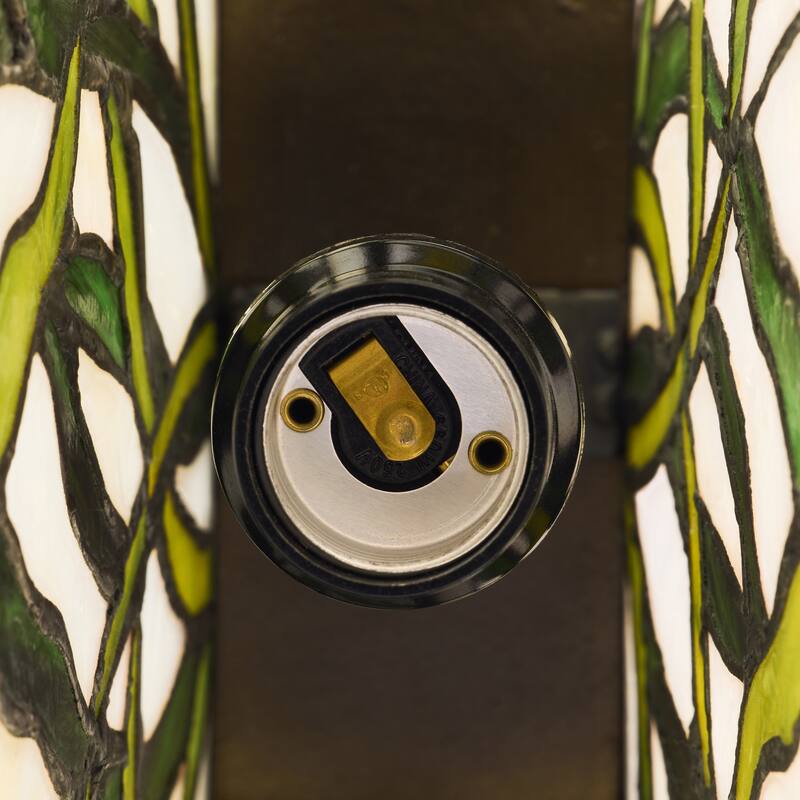 Maison River of Goods Bronze Polyresin and Stained Glass 15.5-Inch Table Lamp - 8.25" x 4.25" x 15.5"