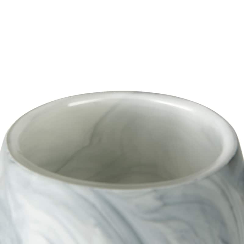 Volta II Tall White / Gray Abstract Pattern Glass Vase