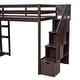 preview thumbnail 31 of 45, Wooden Loft Bed Frame with Shelves,Storage Drawers and Stairs,Twin size