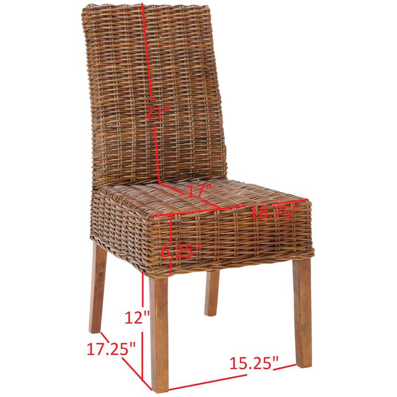 SAFAVIEH Marcy Brown Side Chair (Set of 2) - 18.1" W x 19.7" L x 39" H - 19"W x 22"D x 39"H
