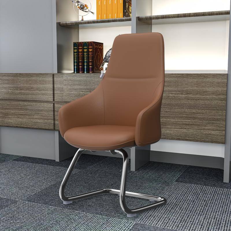 Celeste Modern Leather Office Chair with Iron Frame, Fixed Armrests, Foam Padding, Easy-Clean Upholstery & Quick Assembly