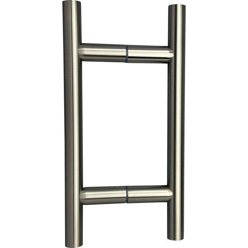 CEL 6" x 6" Stainless Steel Ladder Style Back to Back Pull Handle for Shower Door - Brushed Nickel