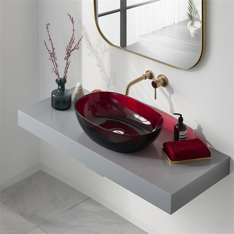 Modern Art Vessel Sink Premium Stone Resin Bathroom Centerpiece