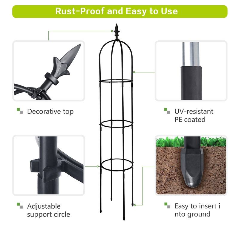 6.2ft Garden Obelisk Trellis,Lightweight Tall Tower Trellis Stand