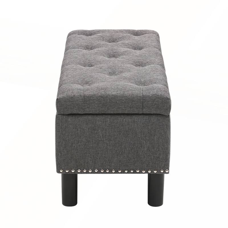 Storage Ottoman Bench with Wood Legs