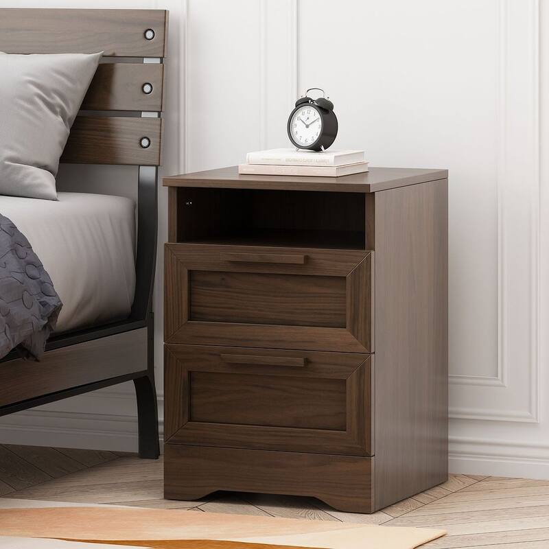 15.80" W Modern 2 Drawer Nightstand by Christopher Knight Home