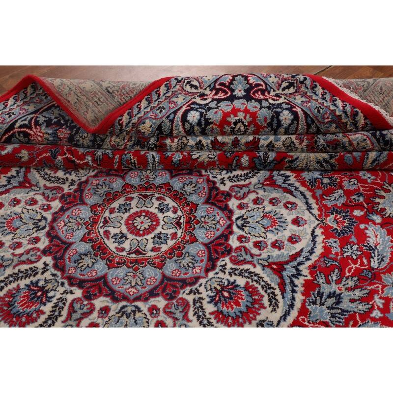 Floral Kashan Area Rug Machine Made Carpet - 9'7" x 12'6"