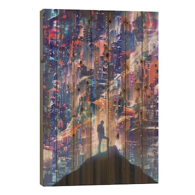 Peak Print On Wood by Nicebleed - Multi-Color