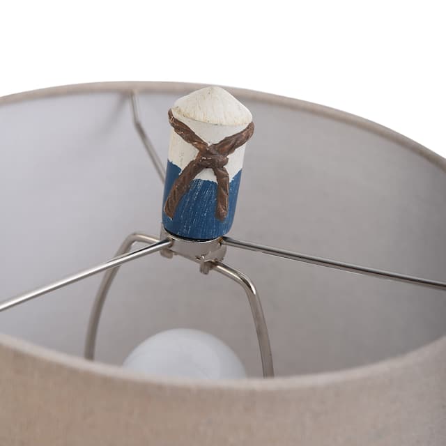 StyleCraft Nautical Striped Blue with Rope Detail Table Lamp