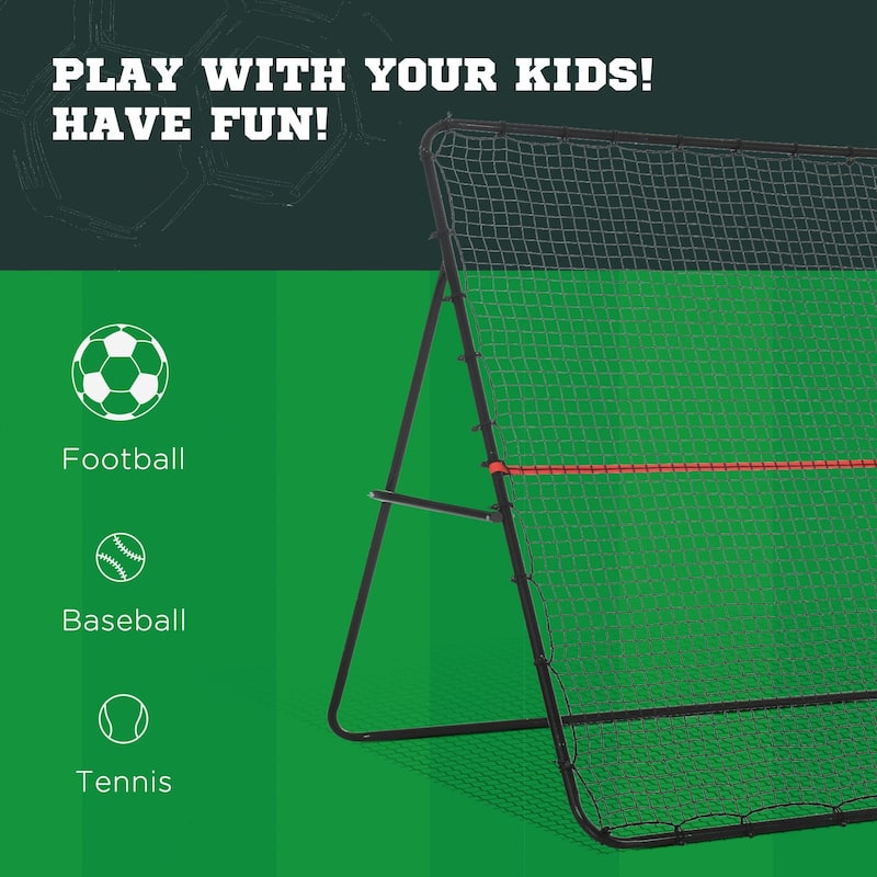 Soozier Soccer Rebounder Net, Adjustable and Foldable MultiSport Training Bounce Back Net