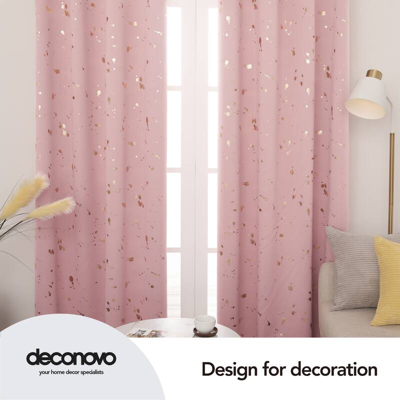 Deconovo Gold Spot Curtain Panel Pair (2 Panel)