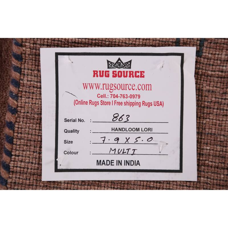 Hand Knotted Oriental 100% Wool Carpet Tribal Animal Pictorial Brown Gabbeh Area Rug - 7' 9'' X 5' 0''