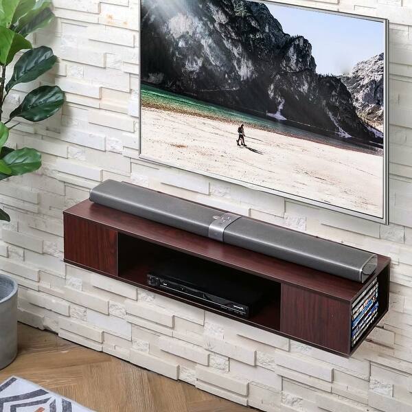 Shop Fitueyes Floating Tv Stand Wall Mounted Media Console 55 Inches Overstock 32330792