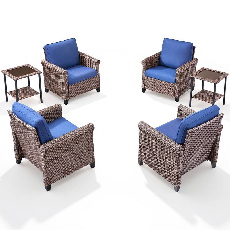 Pocassy Outdoor Sofa Swivel Chairs Patio Chair Funiture Set