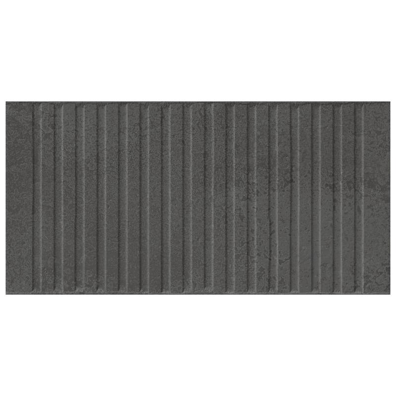 Merola Tile Kings Loft Black 7-7/8" x 15-3/4" Ceramic Wall Tile