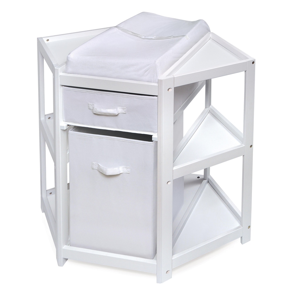 Corner changing store table grey