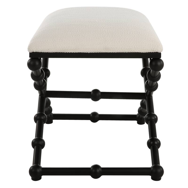 Upholstered Rectangular Bubble Legs Small Bench - 23.5" - Black