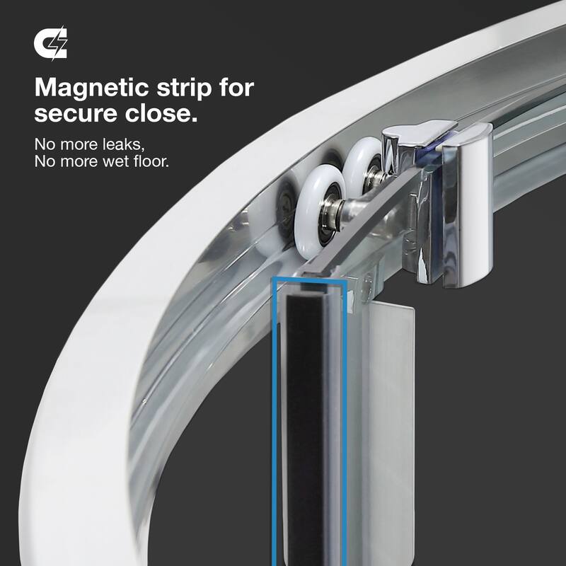 OVE Decors Breeze Corner Shower Sliding Door with Base and Clear