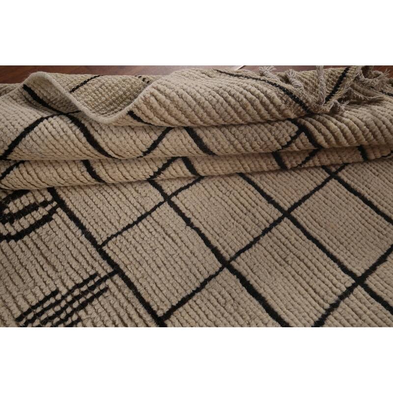 Moroccan Oriental Area Rug Handmade Tribal Wool Carpet - 6'0"x 9'7"