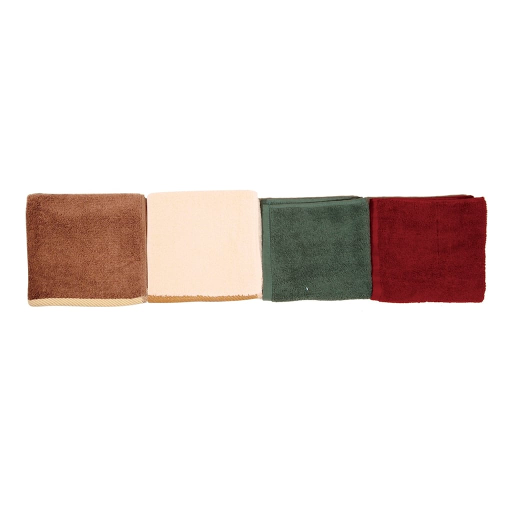 Wash Cloth (Set of 4), 12"X12", 4 Colors - 12" x 12"
