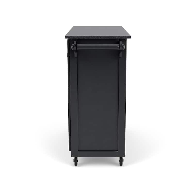 Homestyles Create-A-Cart Black Wood Kitchen Cart - 48" x 18" x 36"