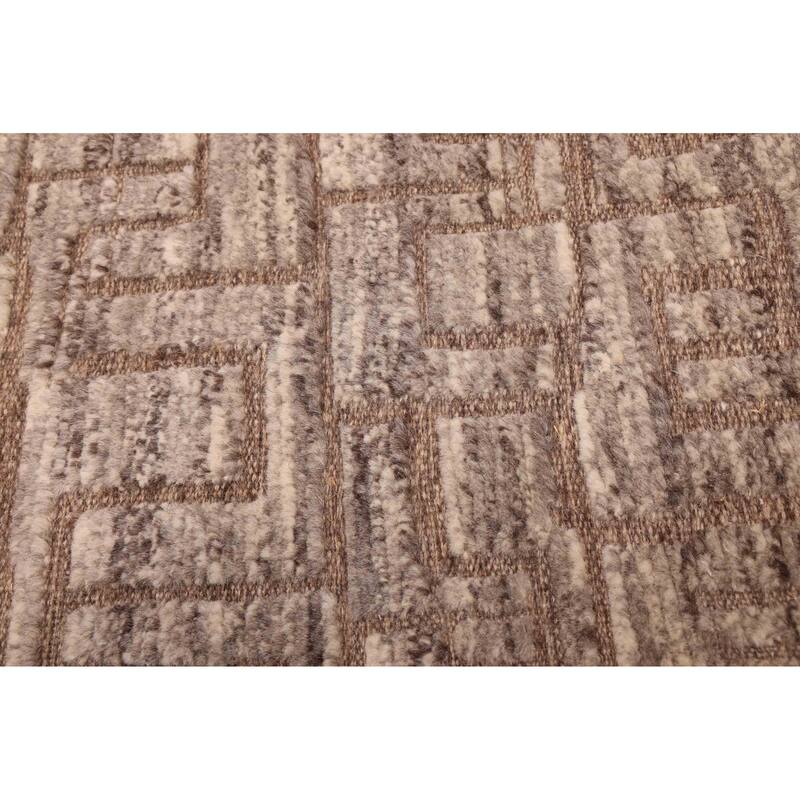 ECARPETGALLERY Hand-knotted Looma Brown Wool Rug - 7'7 x 9'11