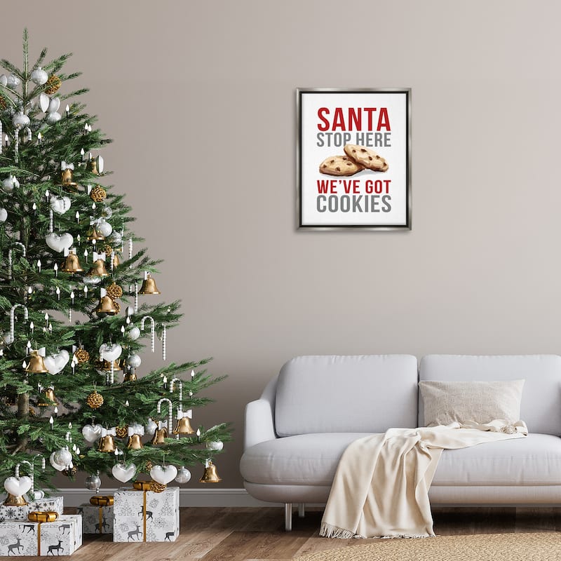 Stupell Santa We Have Cookies Framed Floater Canvas Wall Art Design By Dogwood Portfolio