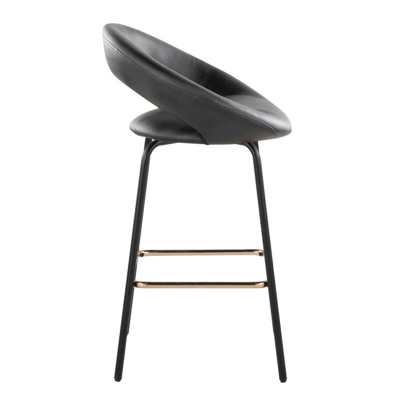 Porch & Den Penny 26" Fixed-Height Counter Stool with Metal Legs & Square Footrest - Set of 2