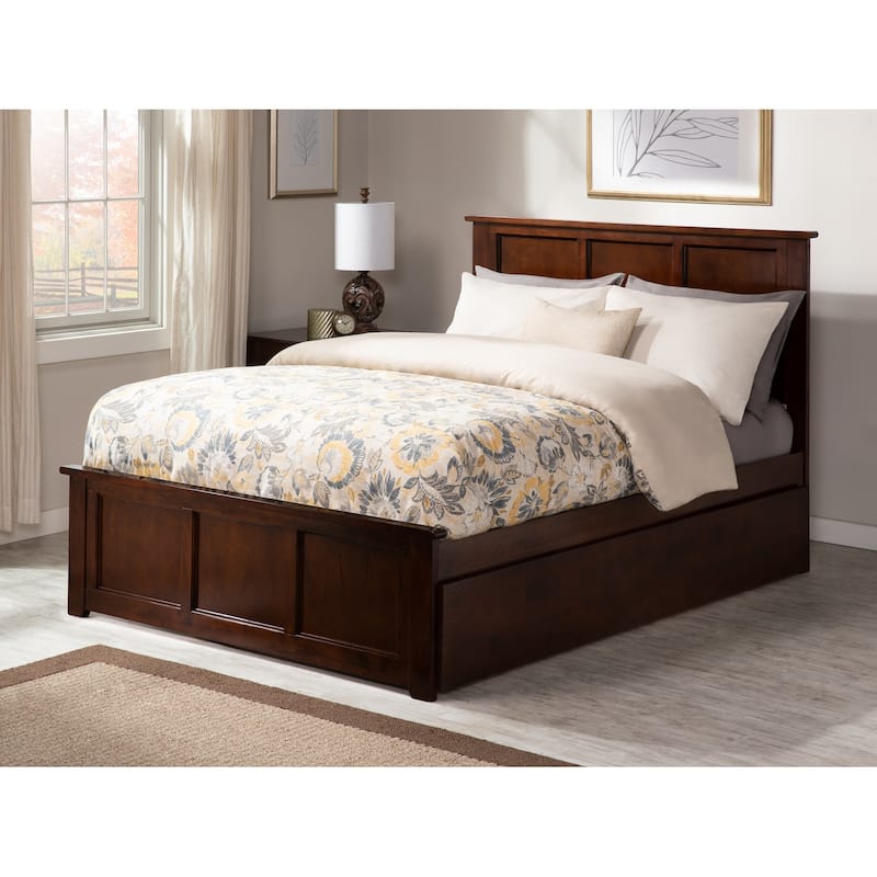 AFI Madison Full Size Platform Bed with Matching Footboard & Full Trundle