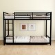preview thumbnail 14 of 22, Sturdy Metal Twin over Twin Bunk Bed Kids Bed with Safety Guardrail Black