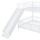 preview thumbnail 20 of 38, Unique Design Full over Full Size Metal Bunk Bed with Slide and Guardrails