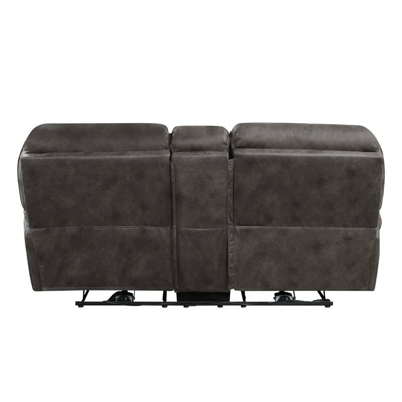 Tony 80 Inch Power Double Recliner Loveseat, Console Cupholders, USB, Gray