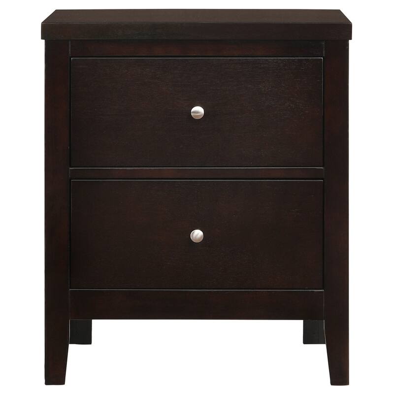 Cappuccino 2-Drawer Rectangular Nightstand