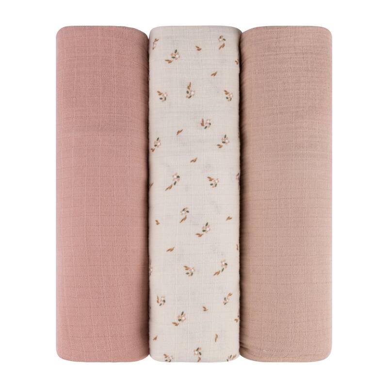 Ely's & Co. Cotton Muslin Swaddle Blanket - 3 Pack - 42"x42"