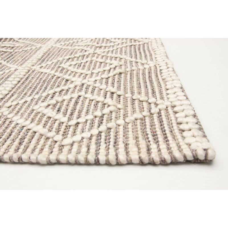 ECARPETGALLERY Braid weave Sienna Cream Wool Rug - 6'1 x 8'10