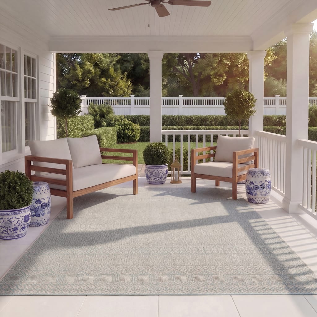 SAFAVIEH Courtyard Shikibu Indoor/ Outdoor Waterproof Patio Backyard Rug