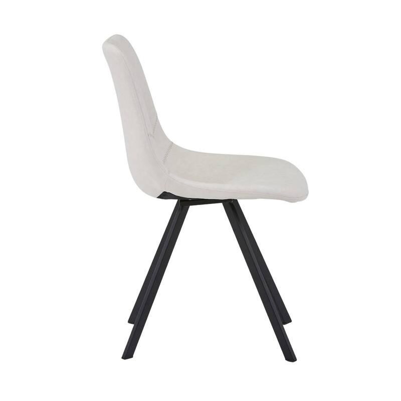 Markley Modern Ergonomic Leather Dining Chair with Black Steel Legs, Scratch-Resistant & Comfortable Kitchen Chair