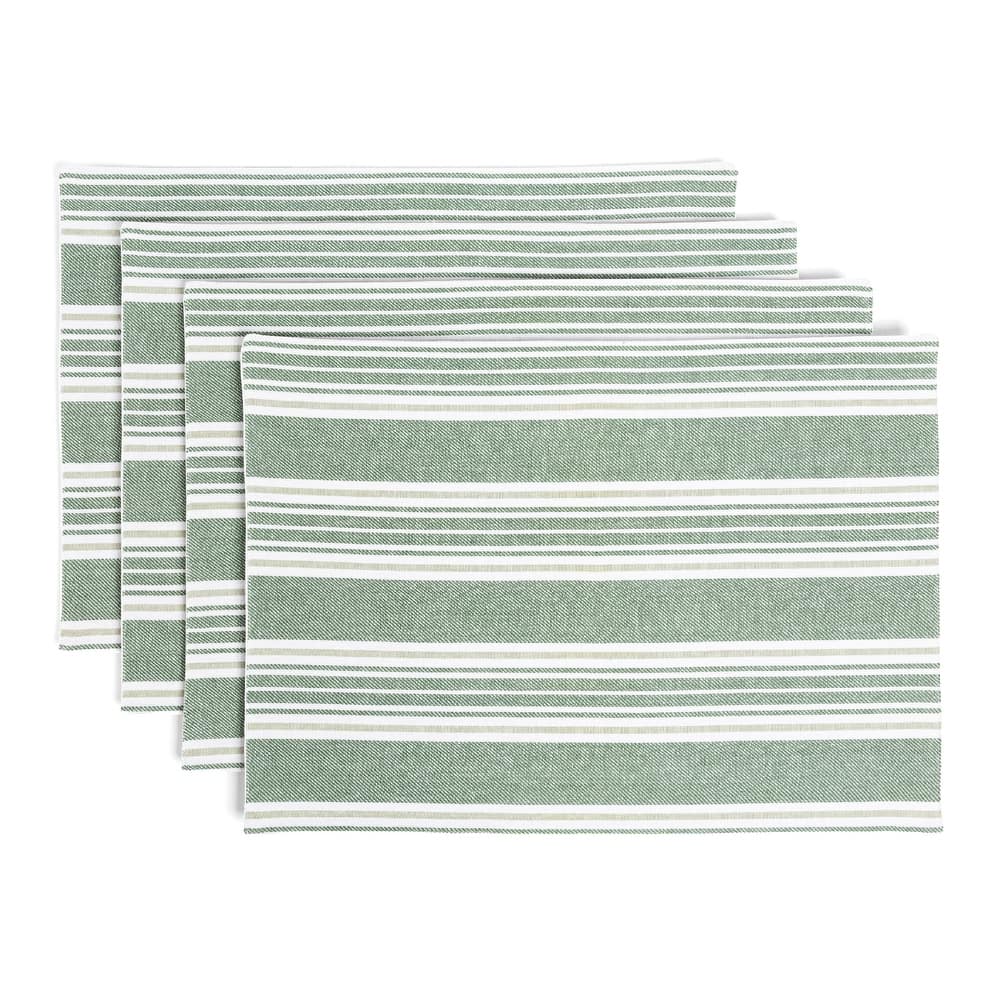 over&back 100% Cotton Woven Placemats - Machine Washable - Set of 4