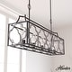 preview thumbnail 11 of 20, Hunter Stone Creek 5-Light Modern Farmhouse Linear Chandelier - Dining Room - Rustic, Transitional Noble Bronze-White Washed Oak