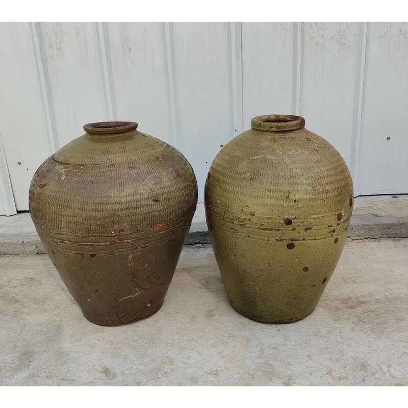 Artissance 20"H Distressed Oliver Jar - Distressed Green - 13" L x 13" W x 20" H