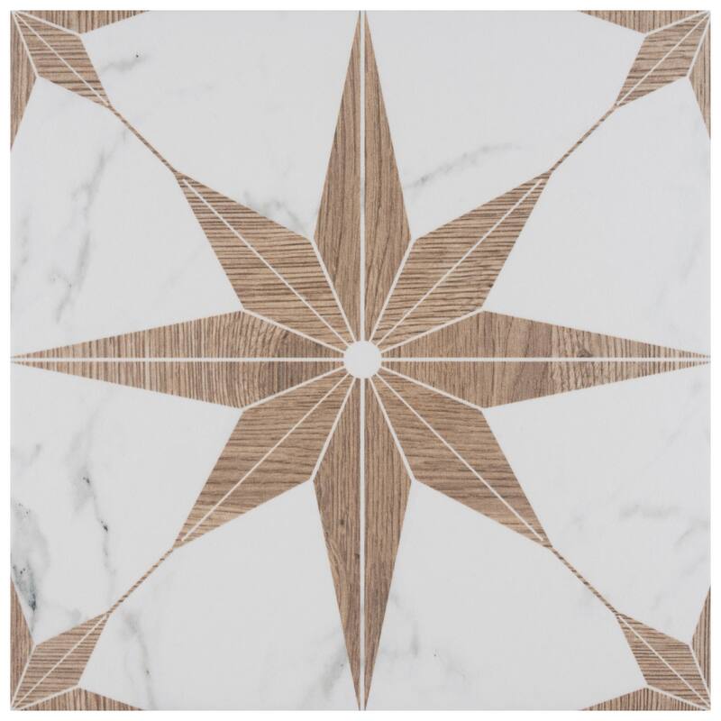 Merola Tile Llama Stella Loire Noce 9-3/4" x 9-3/4" Porcelain Floor and Wall Tile