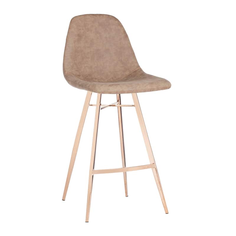 SAFAVIEH Bluette -25 Inch Brown/ Copper Counter Stool - 17" x 19" x 39" - 17Wx19Dx38H