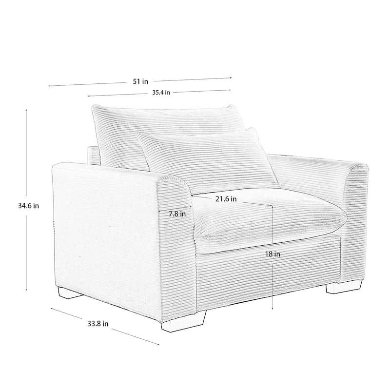 Luxurious corduroy fabric ergonomic soft sofa